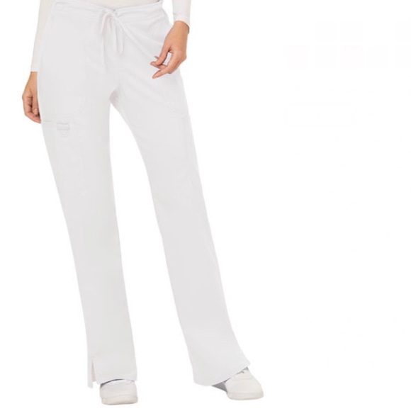 Midrise Moderate Flare Leg Scrub Pant (White) - Picture 3 of 5